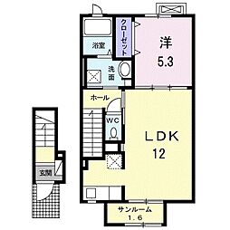 スターライトG 1LDKの間取図画像