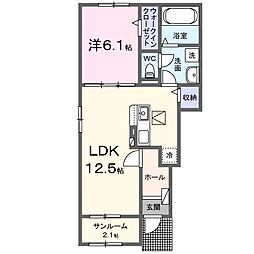 North Lino 1LDKの間取図画像