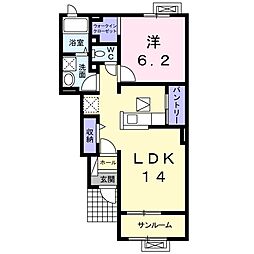 エスペランサM2 1LDKの間取図画像