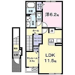 メゾン・ド・リュミエールI 1LDKの間取図画像
