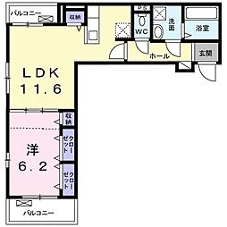 ルノン 1LDKの間取図画像