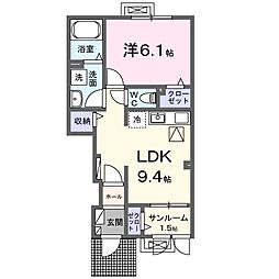 カモミール 1LDKの間取図画像