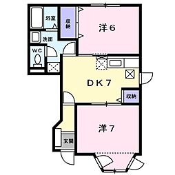 アランフェスポーロ　I 1階2DKの間取り