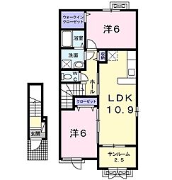 ラフレシールC 2LDKの間取図画像