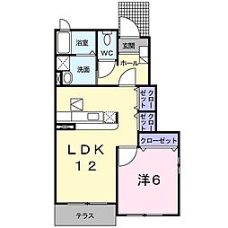 メゾンブリアン 1LDKの間取図画像