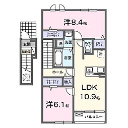 メゾン3．3 2階2LDKの間取り