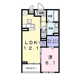 スターリーガーデン 1LDKの間取図画像