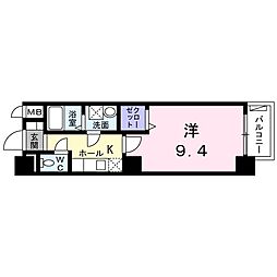 グレイスあらかわ 1Kの間取図画像