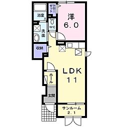 カレントパークSK2 1LDKの間取図画像