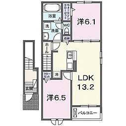 サンセットコースト壱番館 2LDKの間取図画像