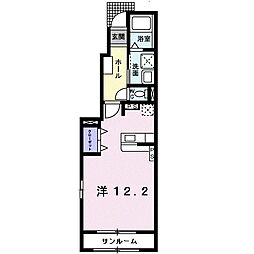 グランドール西開発B ワンルームの間取図画像