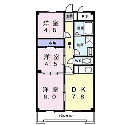 神栄マンション 3DKの間取図画像