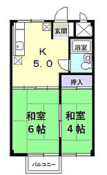 シティハイツ遠藤 2Kの間取図画像