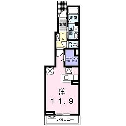 アルカンシエル ワンルームの間取図画像