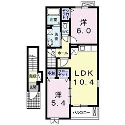 スリーズミニョン2 2LDKの間取図画像
