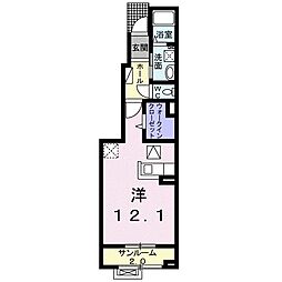 フランセス高柳1 ワンルームの間取図画像