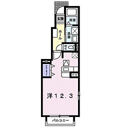 バーミィガーデンA ワンルームの間取図画像