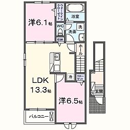 ひかりB 2LDKの間取図画像