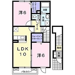 クリスタルシュトラーセ3 2LDKの間取図画像