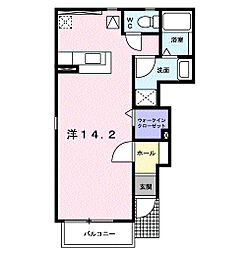 サニーヒル 1Kの間取図画像