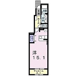 セレノ3 ワンルームの間取図画像