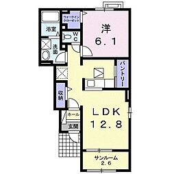 ドメーヌ・K 1LDKの間取図画像