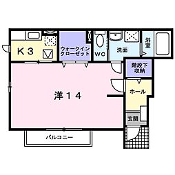 ラカサボニート 1Kの間取図画像