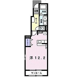トレフル　Ａ 1階ワンルームの間取り