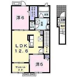 サンモール千の春2 2LDKの間取図画像