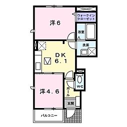コート・プリムローズ・F 2DKの間取図画像