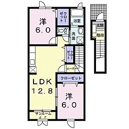 Ｉ・Ｔ　II棟 2階2LDKの間取り