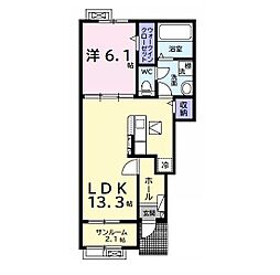 エクセレント アークII 1LDKの間取図画像
