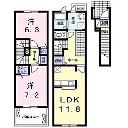 ランドピースA 2LDKの間取図画像