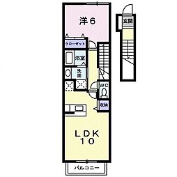 アンシャンテ 1LDKの間取図画像