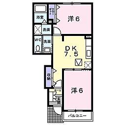 ハルトリーゲルA 2DKの間取図画像