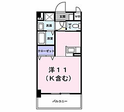 カルフール緑井 ワンルームの間取図画像