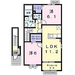 マレッサ 2LDKの間取図画像