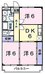 パルシャス21 3DKの間取図画像