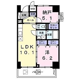 メゾンアルカンシェル 1SLDKの間取図画像