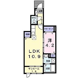 カルチェストルッツォ 1LDKの間取図画像