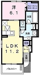 エレガンテ 1LDKの間取図画像