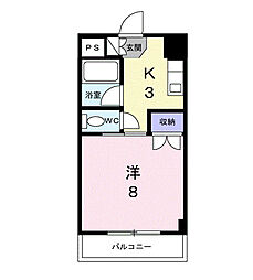 福安ビル 1Kの間取図画像