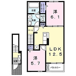 プロスペリテ1 2LDKの間取図画像