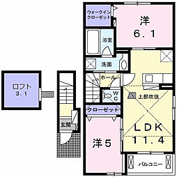 メゾンドカルム5 2LDKの間取図画像