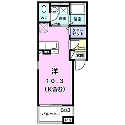 グランディフロラ ワンルームの間取図画像