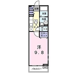 ヴェントレス 1Kの間取図画像