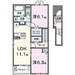 フェリ-ス B 2LDKの間取図画像