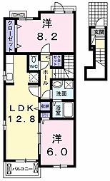 プリムヴェール3 2LDKの間取図画像