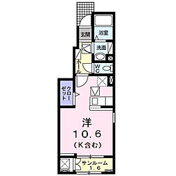 キャトルメゾン ワンルームの間取図画像