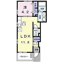 シャロッツ 1LDKの間取図画像